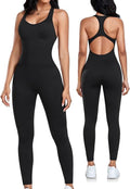 Women's Seamless Workout Jumpsuit Racerback Padded Activewear
