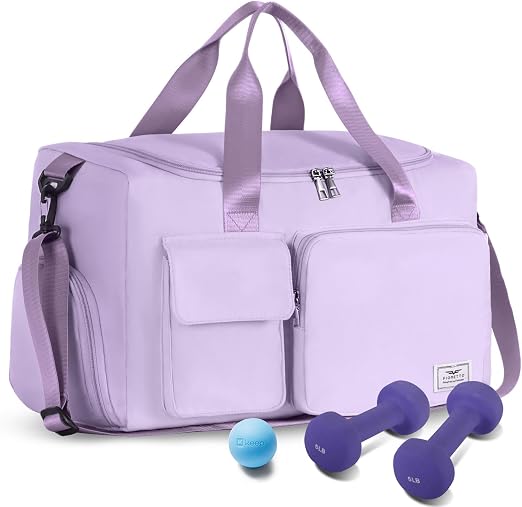 Women's Gym Duffle Bag with Separate Shoe Storage Compartment