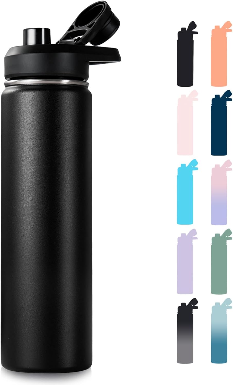 Insulated Water Bottle with Handle – Reusable Stainless Steel Bottle for Everyday Use