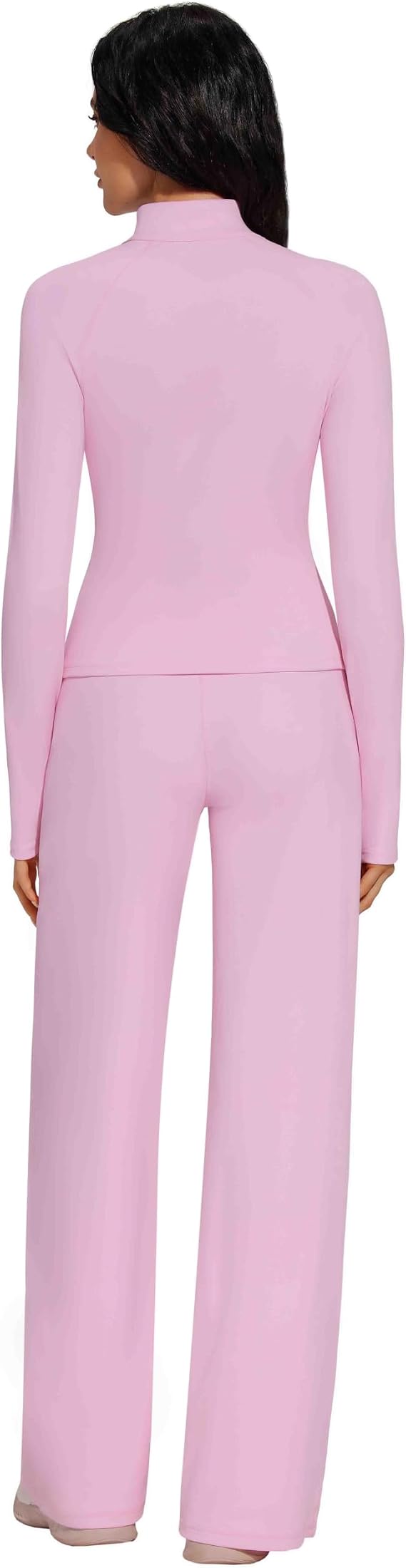 Women’s 2-Piece Workout Set with Zip Jacket & Wide-Leg Pants