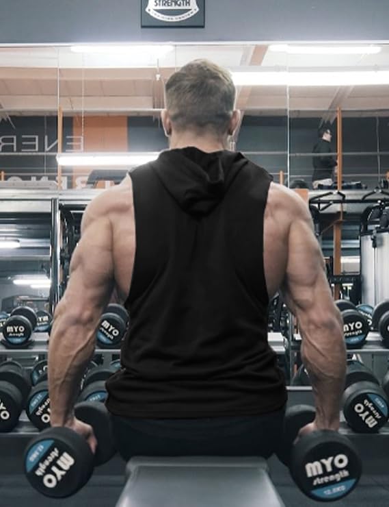 Men's Hooded Tank Tops Sleeveless Gym Workout
