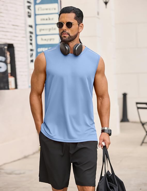 Men's Sleeveless Quick Dry Workout Tank Top for Gym