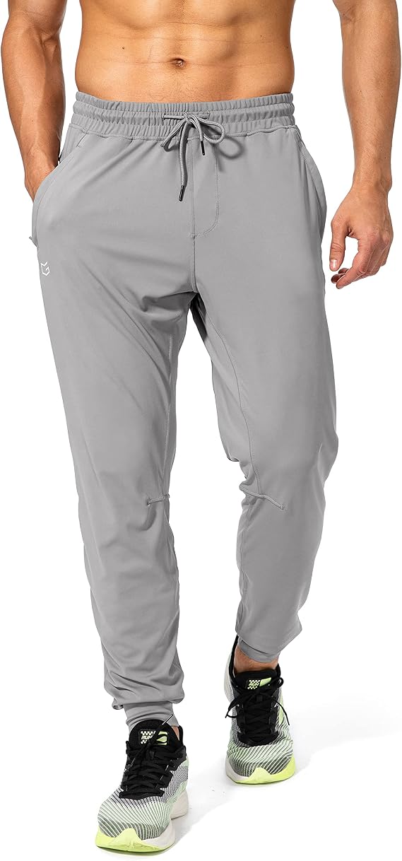 Men's Athletic Sweatpants with Zipper Pockets for Training
