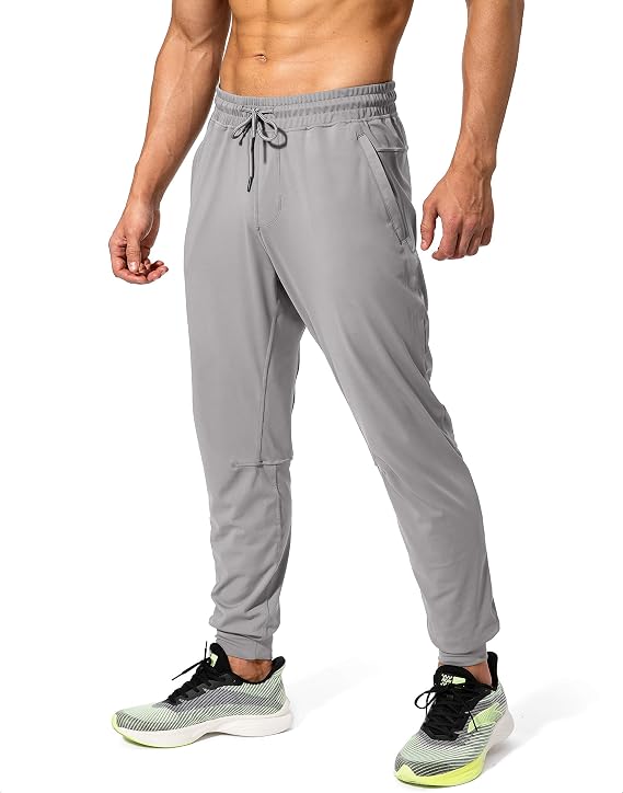 Men's Athletic Sweatpants with Zipper Pockets for Training